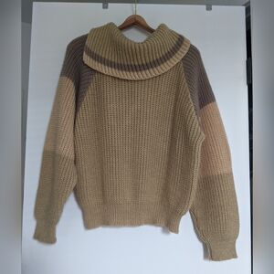 CLOCK House Tan and Brown Women's Sweater